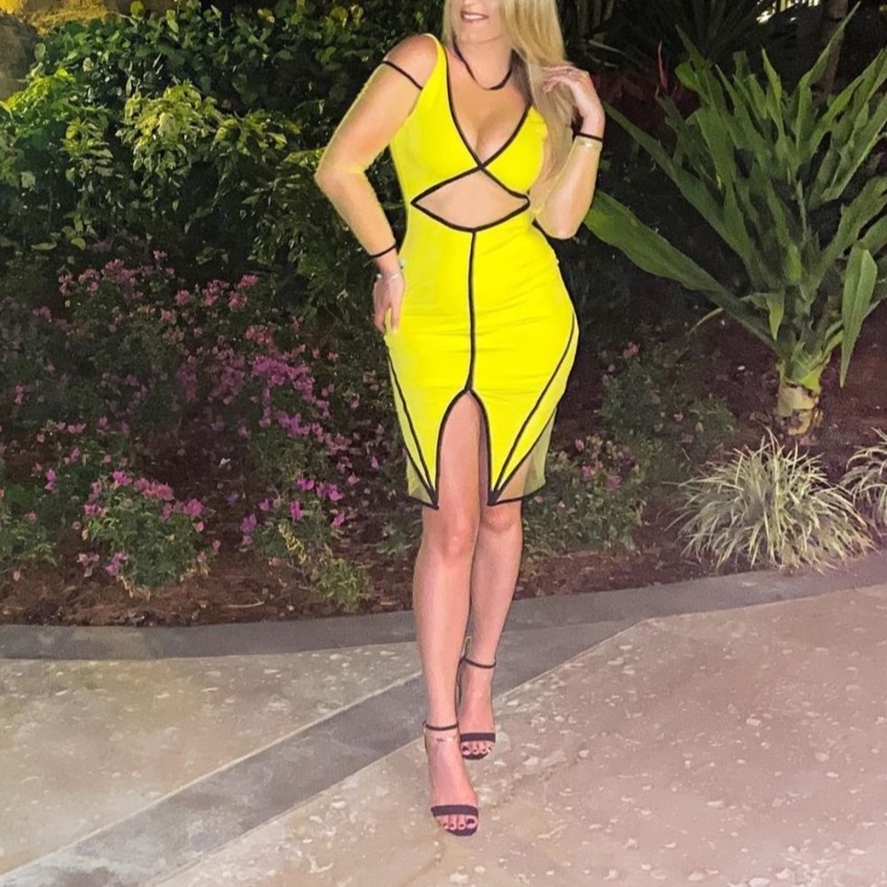 ByEgreis Yellow Cut Out Dress